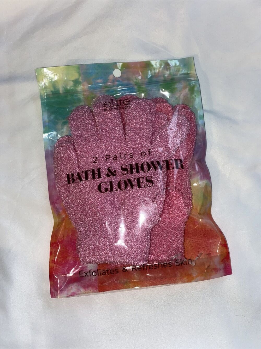 Elite Shower Exfoliating Wash Skin Spa Bath Gloves Scrubber New in Package